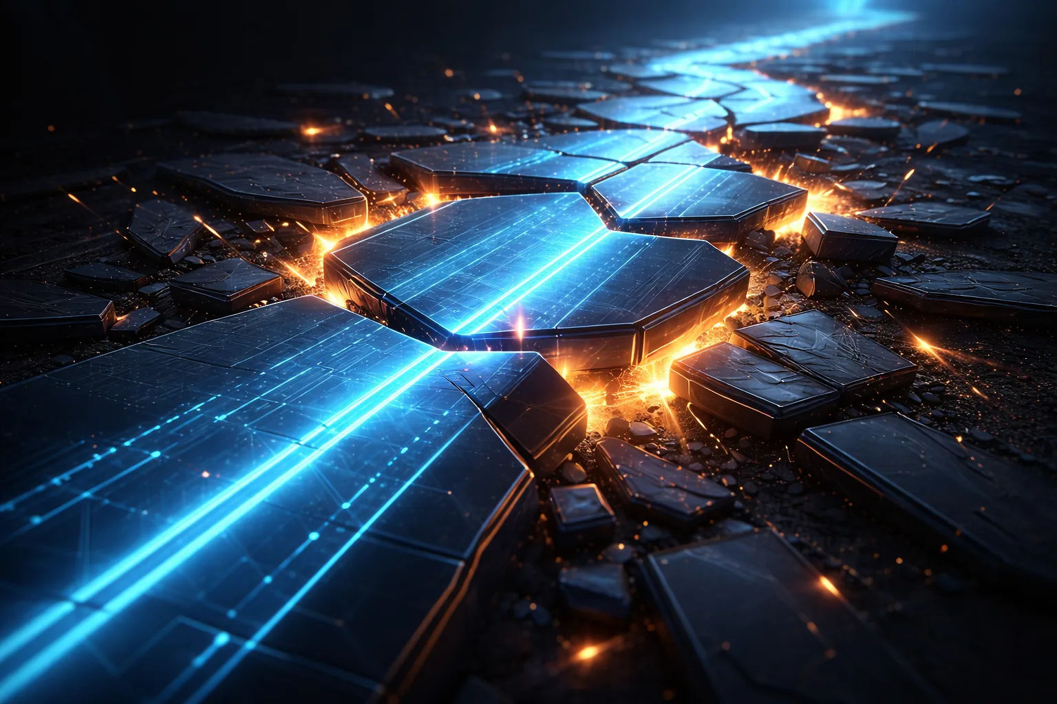 Title text on a dark background with a small broken heart underlies